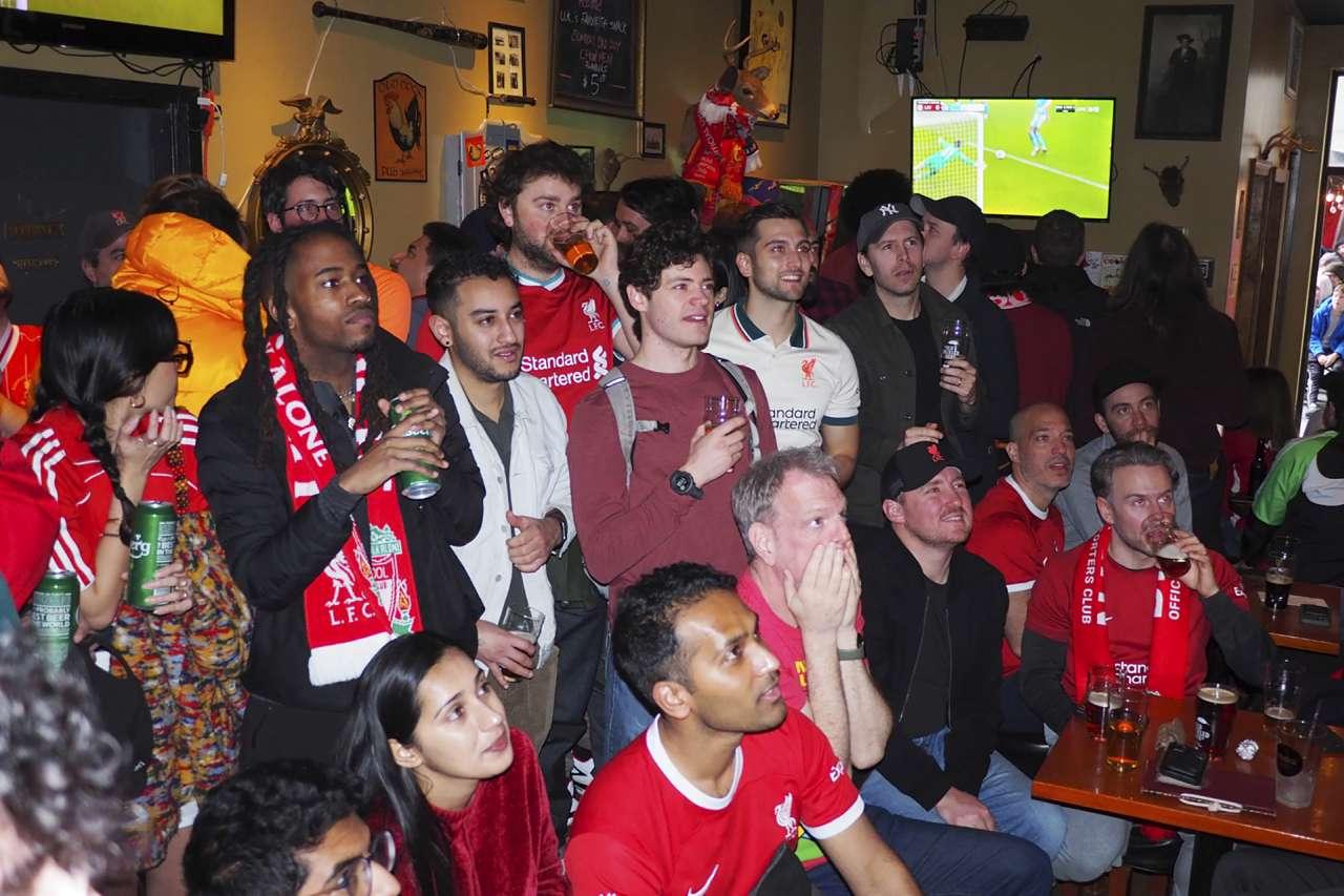 People watching soccer at The Monro Pub