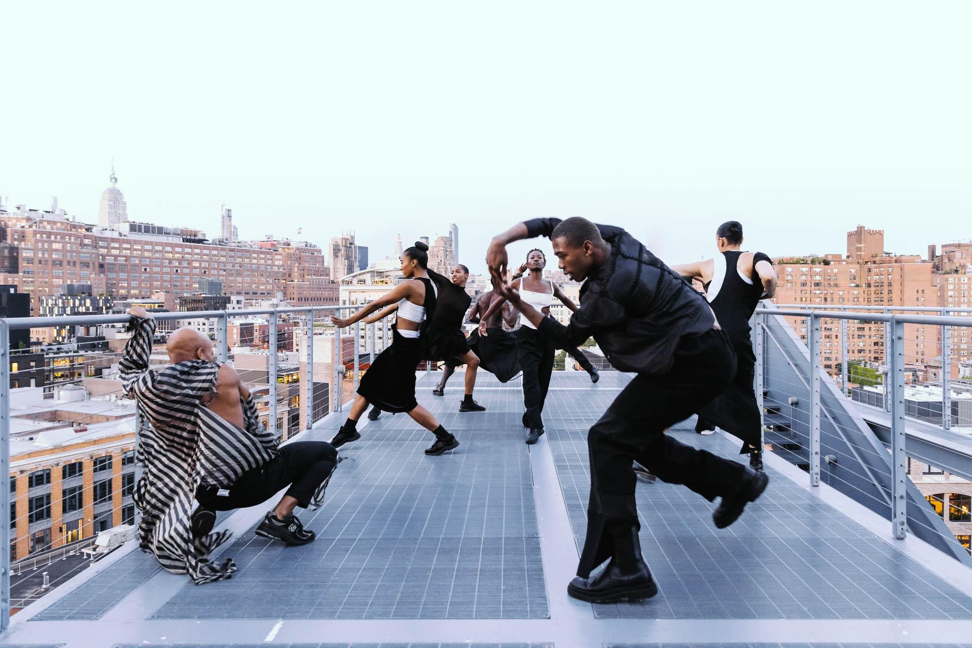 A group of dancers at the Whitney Museum rooftop