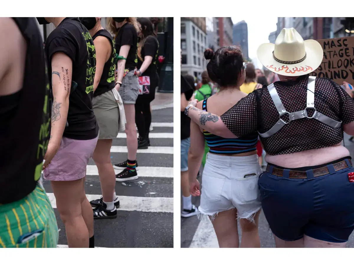 Details of people at Dyke March NYC