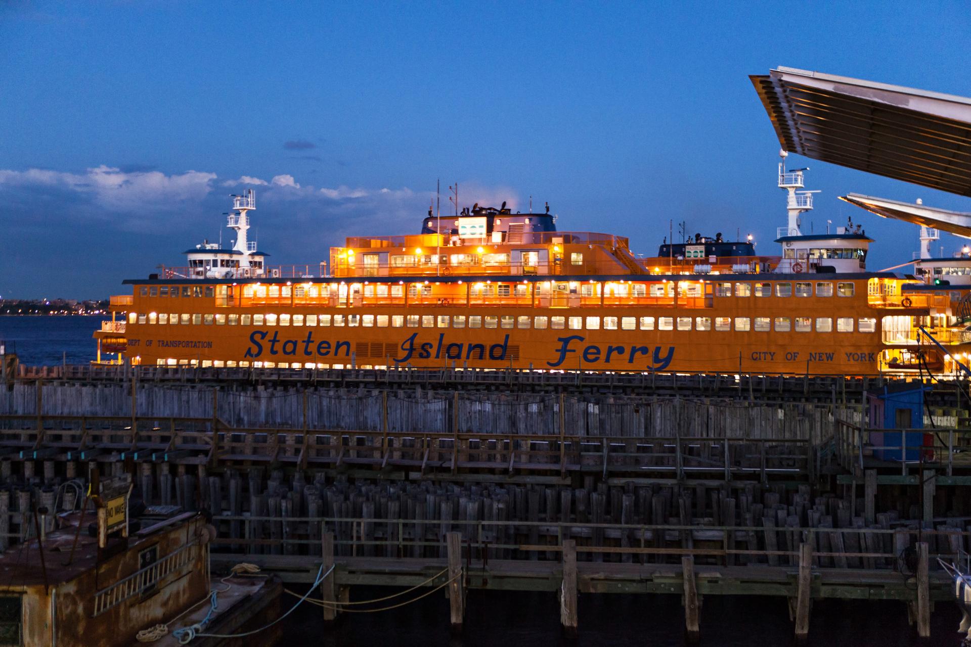 Staten Island Ferry at night