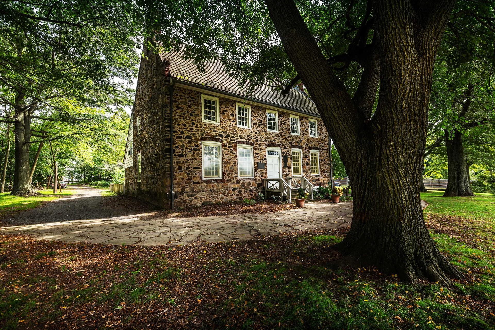 Conference House exterior, Trees Staten Island, NYC